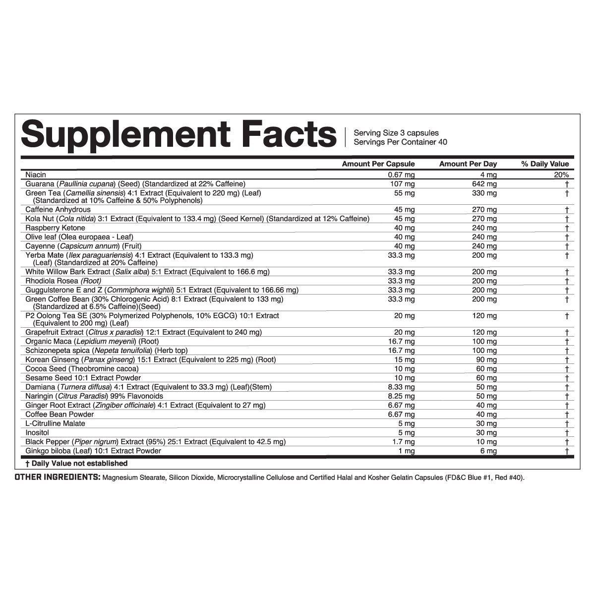 Magnum Nutraceuticals Heat Accelerated Supplement Facts
