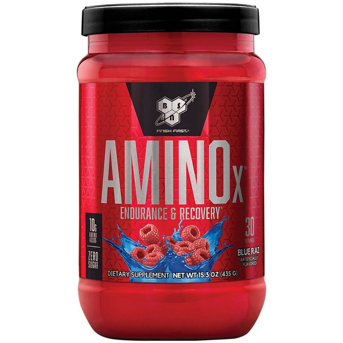 BSN Amino X Muscle Recovery & Endurance Powder with BCAAs - Blue Raspberry