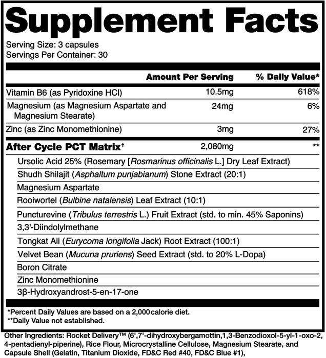 Alchemy Labs After Cycle Supplement Facts