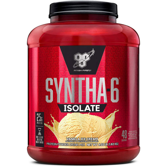 BSN SYNTHA-6 ISOLATE Protein Powder, Whey Protein Isolate - 4 lbs Vanilla Ice Cream