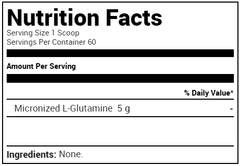 BSN Glutamine Unflavored Supplement Facts