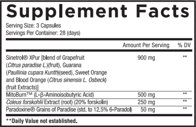 Core Nutritionals Core Sear - Supplement Facts