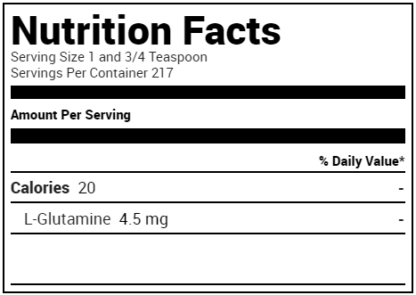 Dymatize Glutamine Micronized Supplement Facts