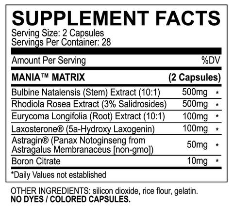 MyoBlox Mania Supplement Facts