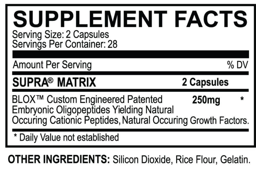 MyoBlox Supra Supplement Facts