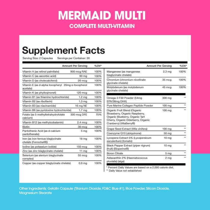 Obvi Mermaid Multi Supplement Facts