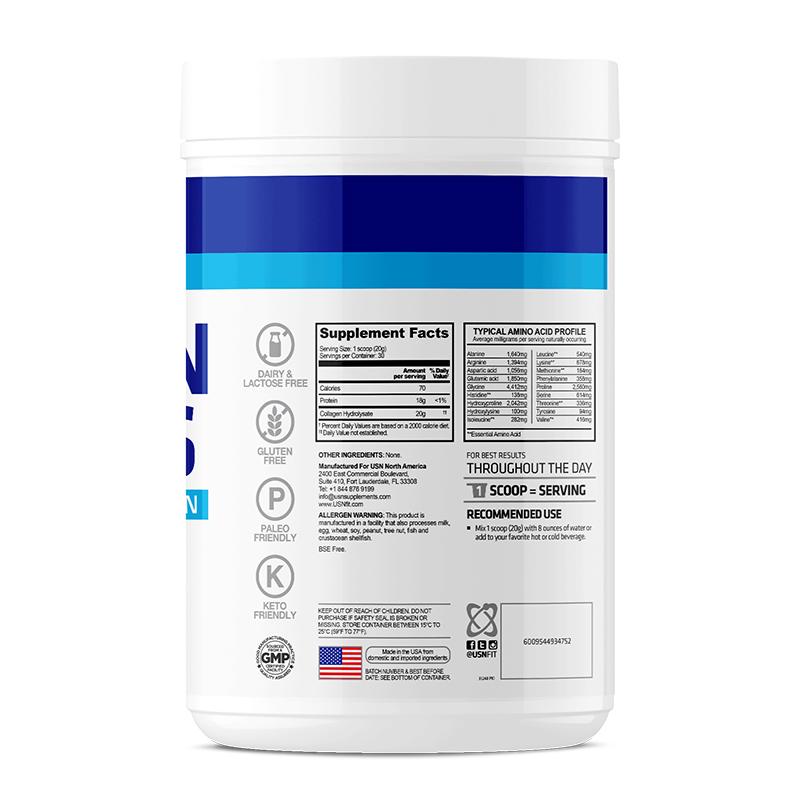 USN Vibrance Collagen Peptides Label