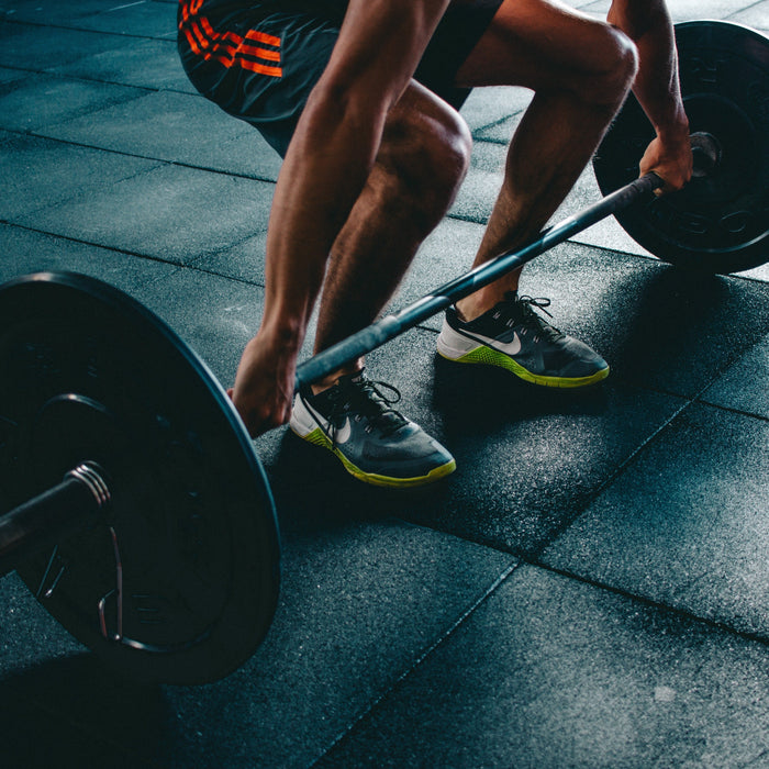 Man performing a deadlift