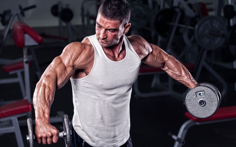 Man performing one best shoulder exercises
