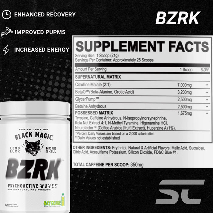 Black Magic BZRK Supplement Facts