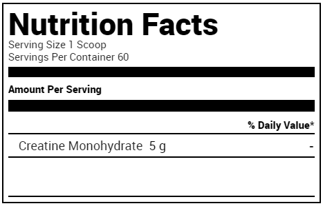 Betancourt Nutrition Creatine Micronized Supplement Facts