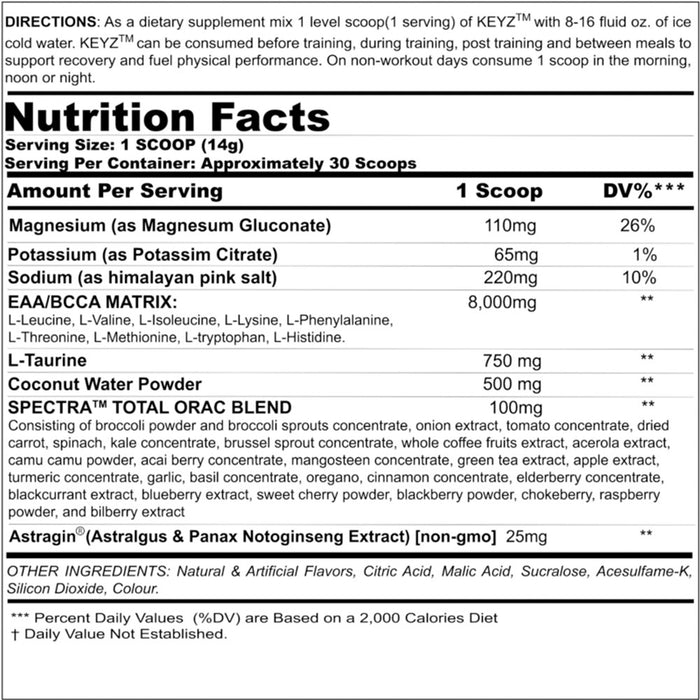 Black Magic Supply Keyz Supplement Facts