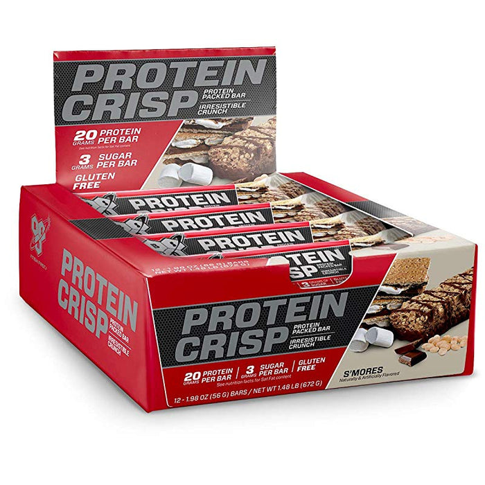 BSN Protein Crisp Protein Bars, 12 Bars-smores