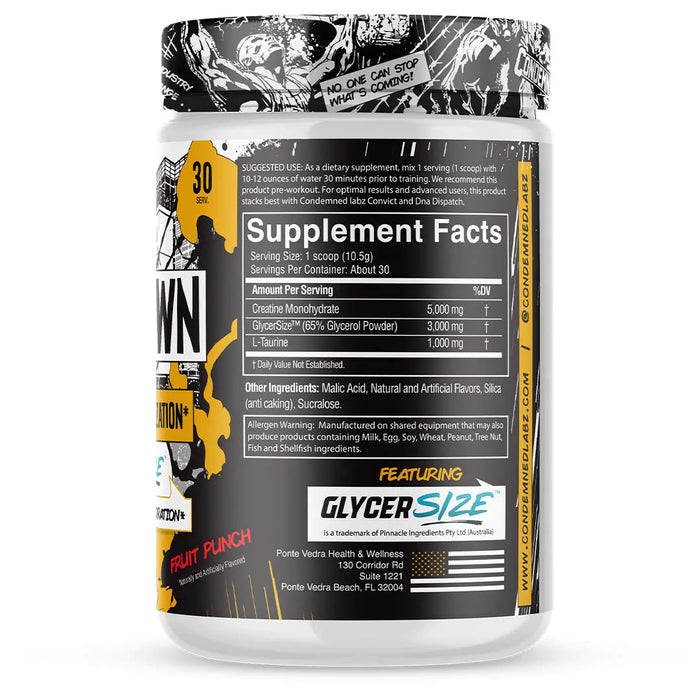 Condemned Labz Locked Down Supplement Facts