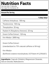 EFX Sports Kre-Alkalyn Hardcore, 120 Capsules Supplement Facts