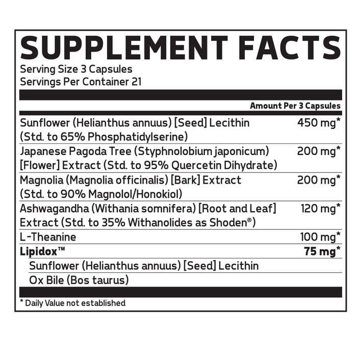 Glaxon Serenity V2 Supplement Facts