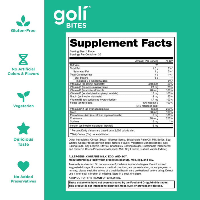 Goli Multivitamin Bites Supplement Facts