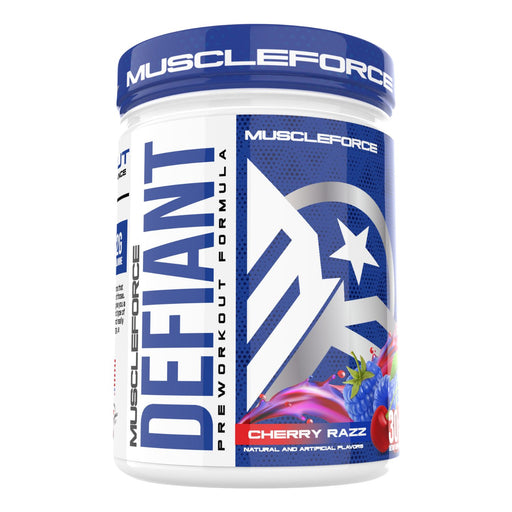 MuscleForce Defiant Pre-Workout, Cherry Razz 25 Servings