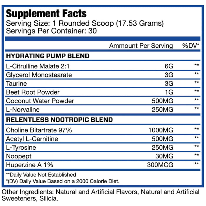 MuscleForce Obedient Supplement Facts