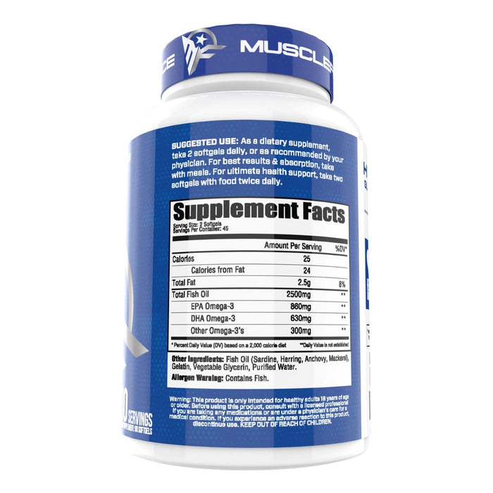 MuscleForce Omega-3 Fish Oil Supplement Facts