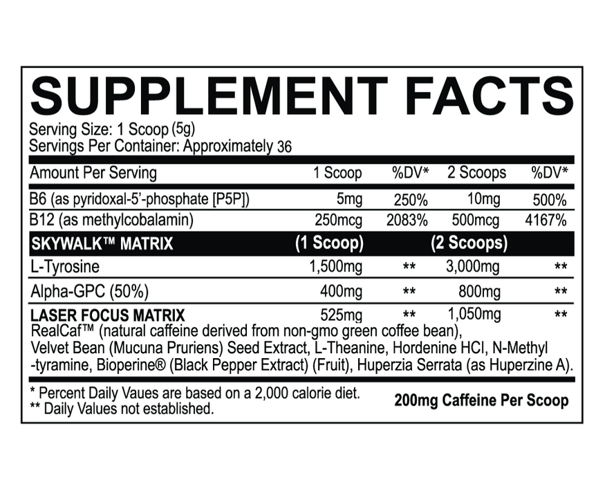MyoBlox Skywalk 6.0 Supplement Facts
