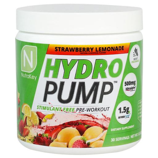 Nutrakey Hydro Pump Stim Free Pre-Workout, 30 Servings - Strawberry Lemonade