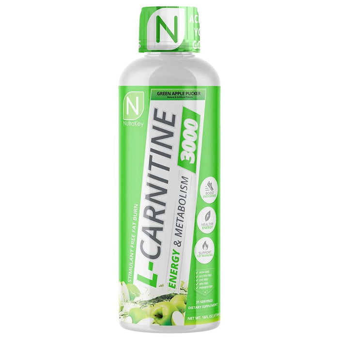 Nutrakey L-Carnitine 3000 - 31 Servings, Green Apple Pucker