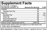 Nutrakey MCT Oil Softgels Supplement Facts
