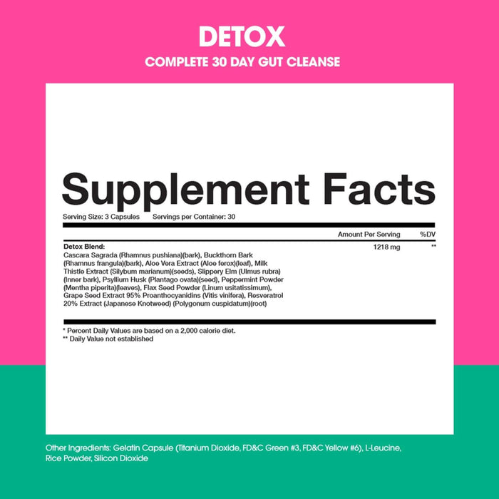 Obvi Detox Supplement Facts