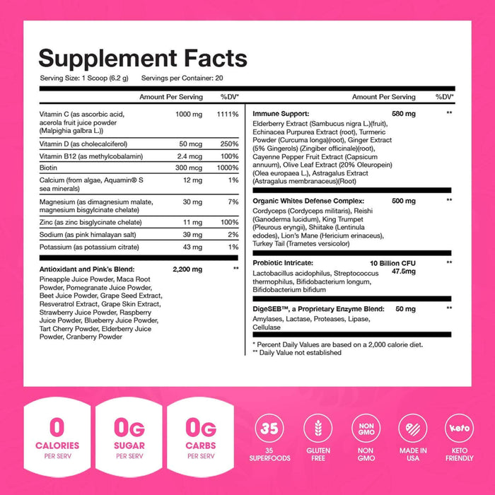 Obvi Superfood Pinks Supplement Facts