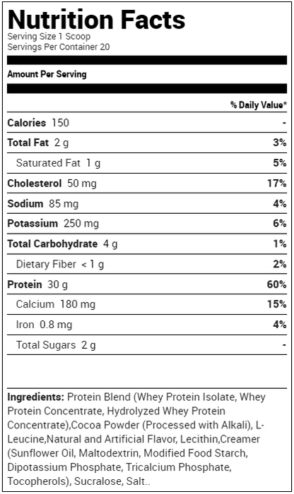 Optimum Nutrition Gold Standard Fit 40 Protein Supplement Facts