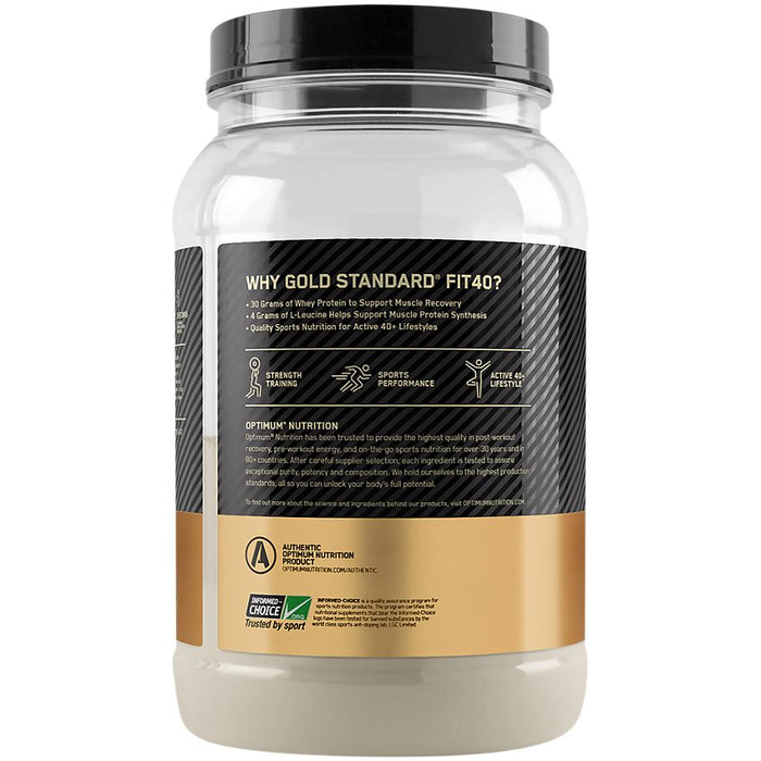 Optimum Nutrition Gold Standard Fit 40 Protein Vanilla Back