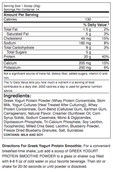 Optimum Nutrition Greek Yogurt Protein Smoothie