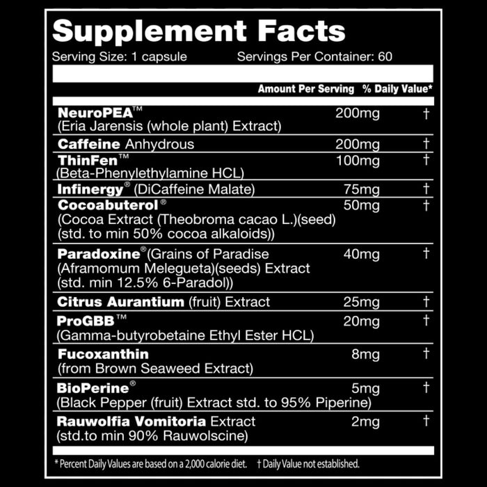 Performax Labs OxyMax - Supplement Facts