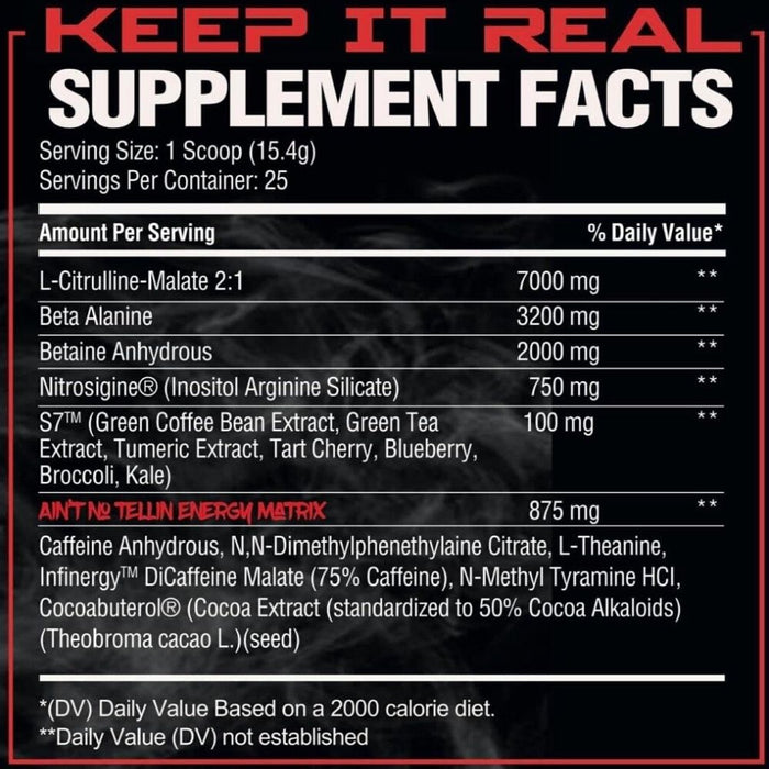 Phase One Nutrition PrePhase Remix Pre Workout Supplement Facts