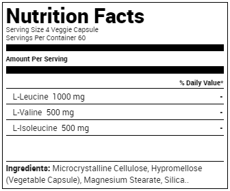 Purus Labs BCAA Capsules - Supplement Facts