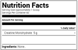 Purus Labs Creatine - Supplement Facts