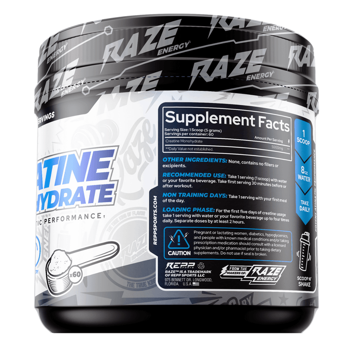 Raze Creatine Monohydrate Supplement Facts