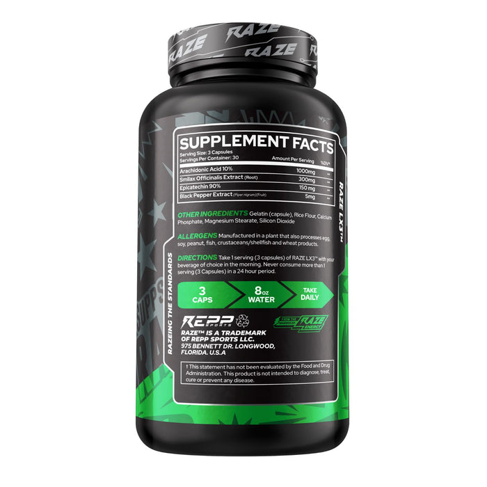 Raze LX3 Supplement Facts