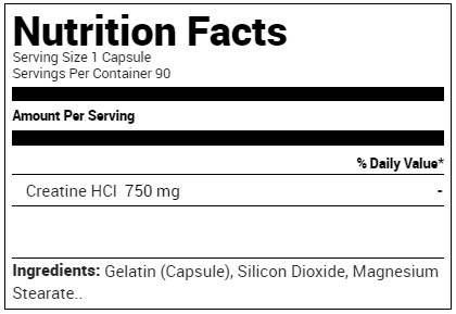 REPP Sports Creatine HCL Supplement Facts