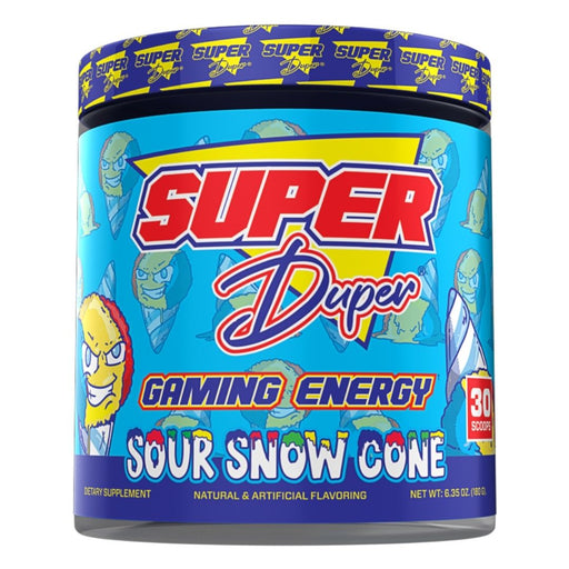 Super Duper Gaming Energy Supplement, 30 Servings Sour Snow Cone