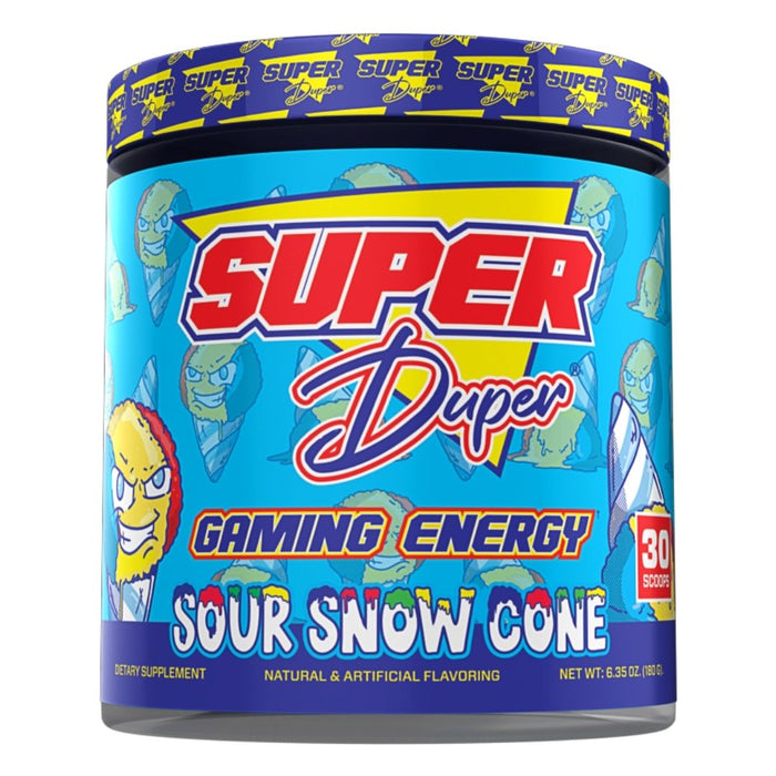 Super Duper Gaming Energy Supplement, 30 Servings Sour Snow Cone