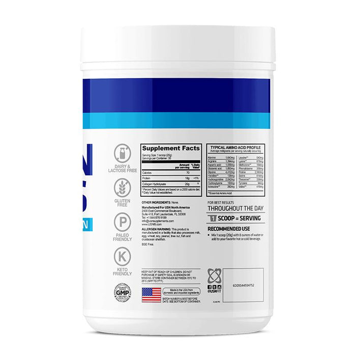 USN Vibrance Collagen Peptides Label